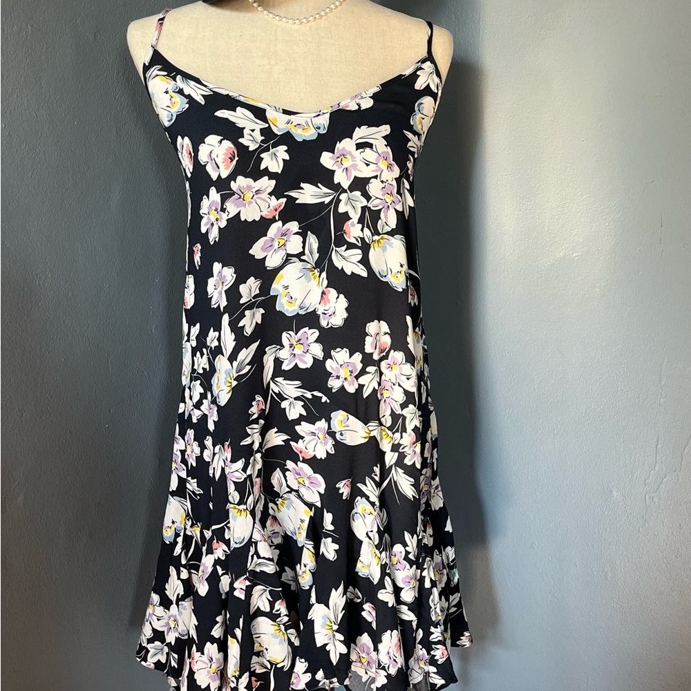 Yumi Kim Black Floral Midi Dress